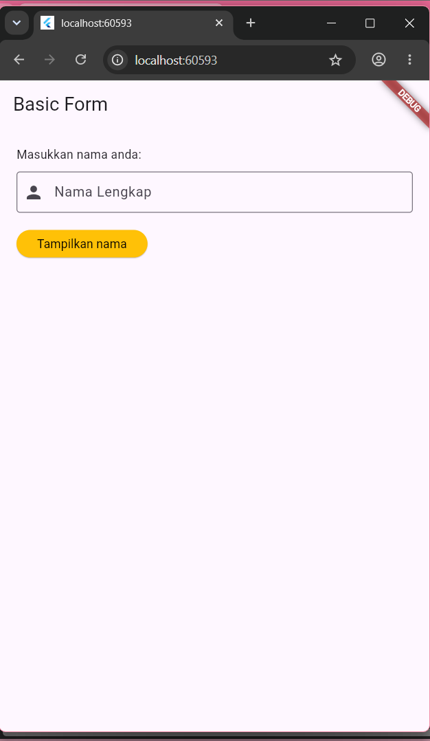 tampilan basic textfield