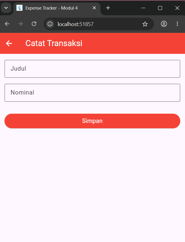 Halaman Tambah Transaksi