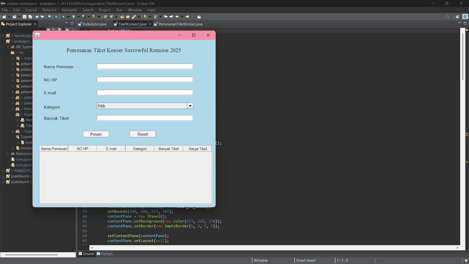 Aplikasi pemesanan tiket