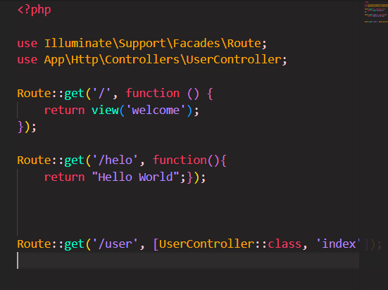 Routing /user